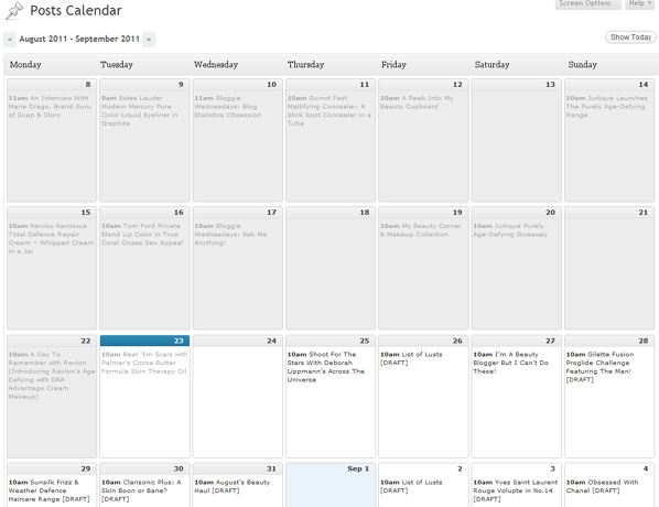 Wordpress Editorial Calendar