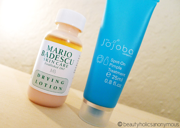 Mario Badescu Drying Lotion vs The Jojoba Company Spot On Pimple Treatment