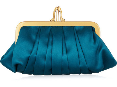 Christian Louboutin Loubi Croissant Satin Clutch