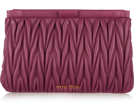 Miu Miu Matelassé leather clutch