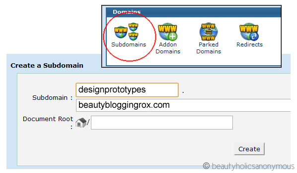 cPanel Create Subdomain