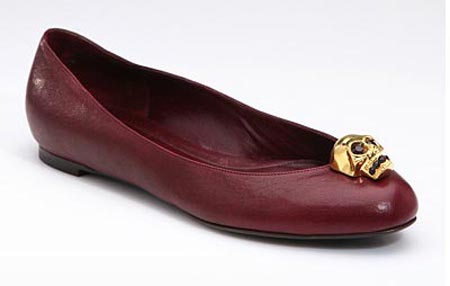 Alexander McQueen Skull Leather Ballet Flats