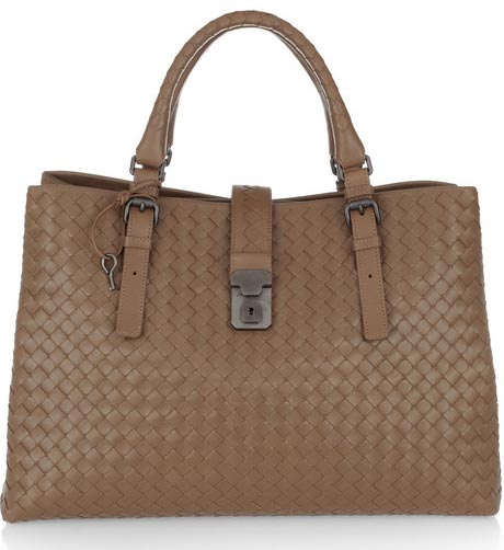 Bottega Venetta Roma Intrecciato Leather Tote