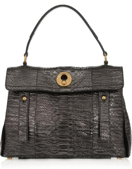 Yves Saint Laurent Muse Two Small Metallic Python Tote