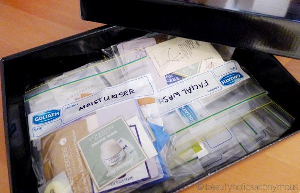 Organising Sample Sachets