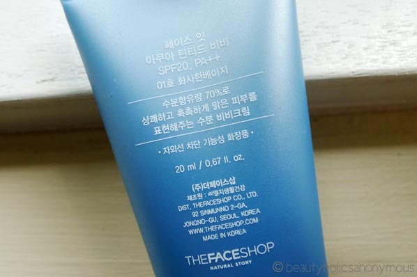 The Face Shop FaceIt Aqua Tinted BB Cream - The Back