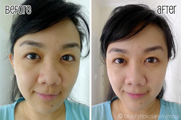 The Face Shop FaceIt Aqua Tinted BB Cream Before and After
