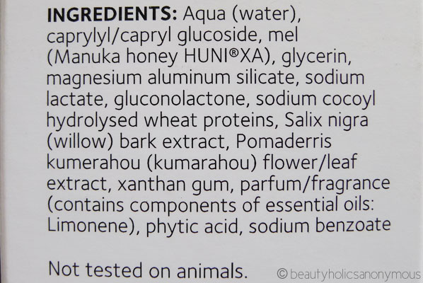 Comvita Purifying Cleansing Gel Ingredients