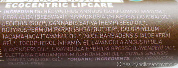 Pangea Organics Pyrenees Lavender with Cardamom Lip Balm Ingredients