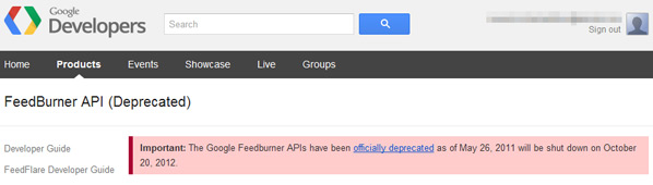 Google Deprecating Feedburner APIs