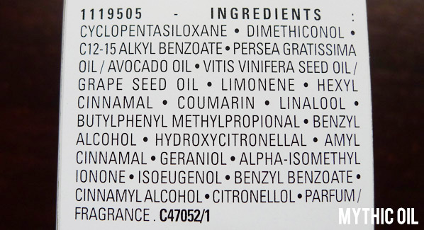 L'Oréal Professional Mythic Oil Ingredients