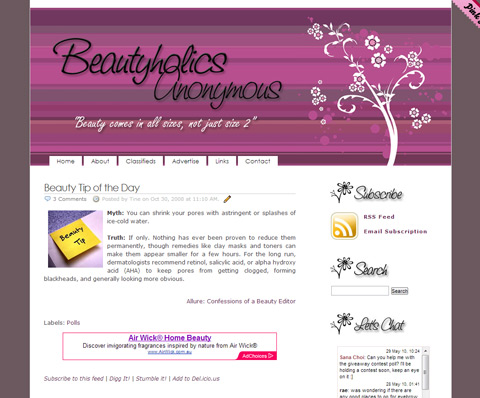 Beautyholics Anonymous Version 2008