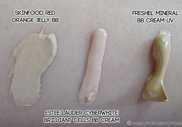 BB Creamology: Skinfood, Estee Lauder & Freshel Swatches