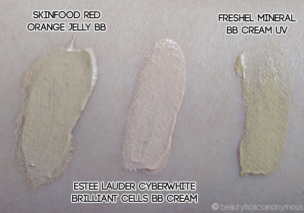 BB Creamology: Skinfood, Estee Lauder & Freshel Swatches