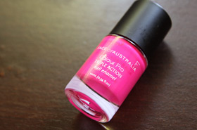 Snazzy Polyester Pink with Face of Australia's Colour Pro Triple Action Nail Enamel