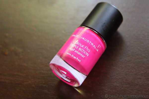 Face of Australia's Colour Pro Triple Action Nail Enamel in Polyester Pink