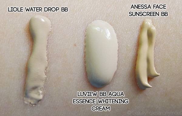 BB Creamology: Anessa, LuView and Liole Swatches