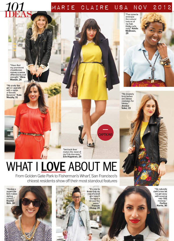 Marie Claire USA Nov 2012 What I Love About Me