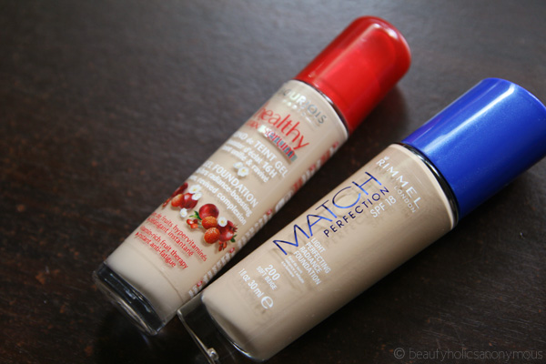 Rimmel Match Perfection Light Perfecting Radiance Foundation and Bourjois Healthy Mix Serum Gel Foundation