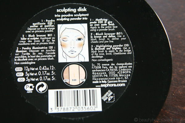 Sephora Sculpting Disk Description