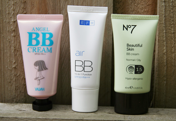 Yadah Angel BB Cream, Hada Labo Air BB, No7 Beautiful Skin BB Cream