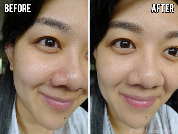 Rimmel Match Perfection Light Perfecting Radiance Foundation Before and After