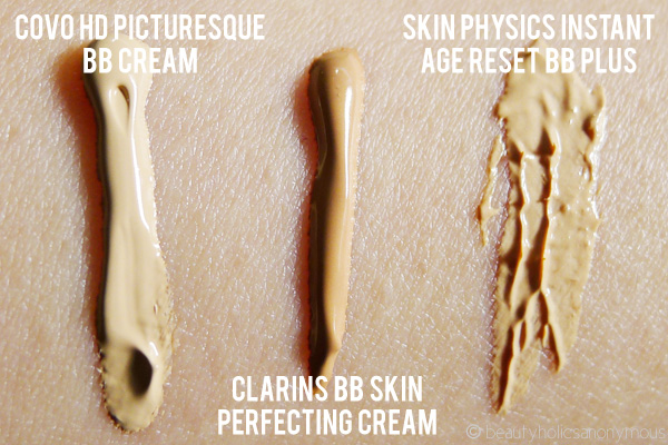 BB Creamology: Clarins, Skin Physics and COVO Swatches