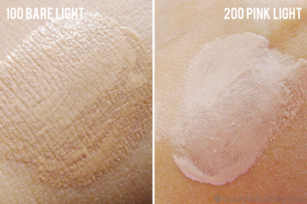 Revlon PhotoReady Skinlights Face Illuminator in Bare Light and Pink Light Swatch