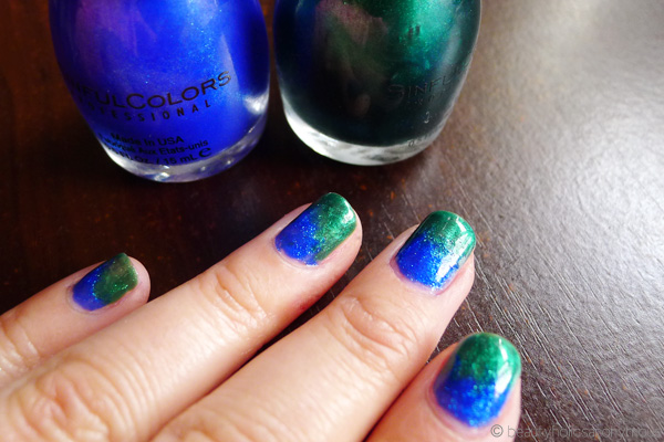 Nail-spiration: Blue-Green Dichroic Glass with Sinful Colors