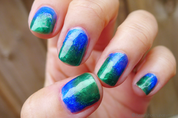 Nail-spiration: Blue-Green Dichroic Glass with Sinful Colors