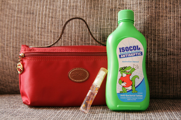 Beauty Tip: Keep a Bottle of Rubbing Alcohol In Your Purse. Especially If You Use Public Loos!