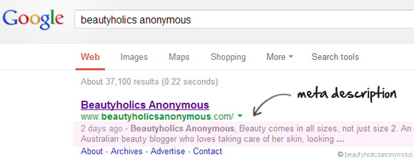 Meta Description in Search Results