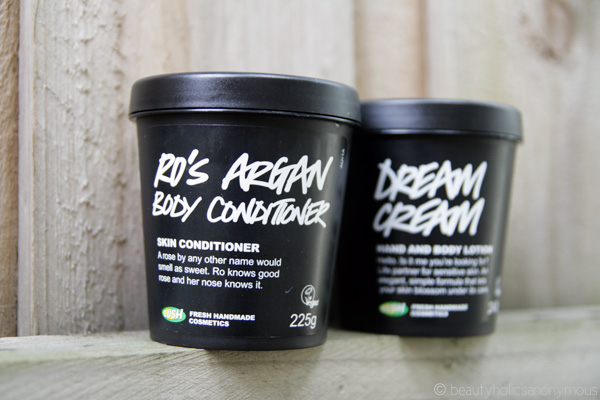 LUSH Ro's Argan Body Conditioner and Dream Cream