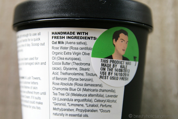 LUSH Dream Cream Hand and Body Lotion Ingredients