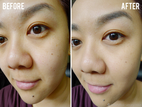 Armani luminous silk store foundation before after