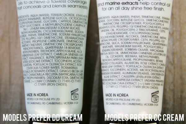 Models Prefer CC and DD Creams Ingredients