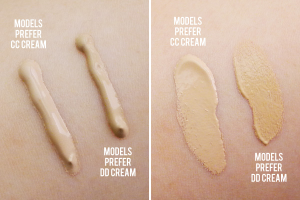 Models Prefer CC and DD Creams Swatches