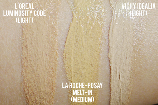 BB Creamology: Vichy, La Roche-Posay and L'Oreal Swatches