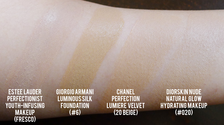 Estée Lauder Perfectionist Youth-Infusing Makeup Swatch Comparison