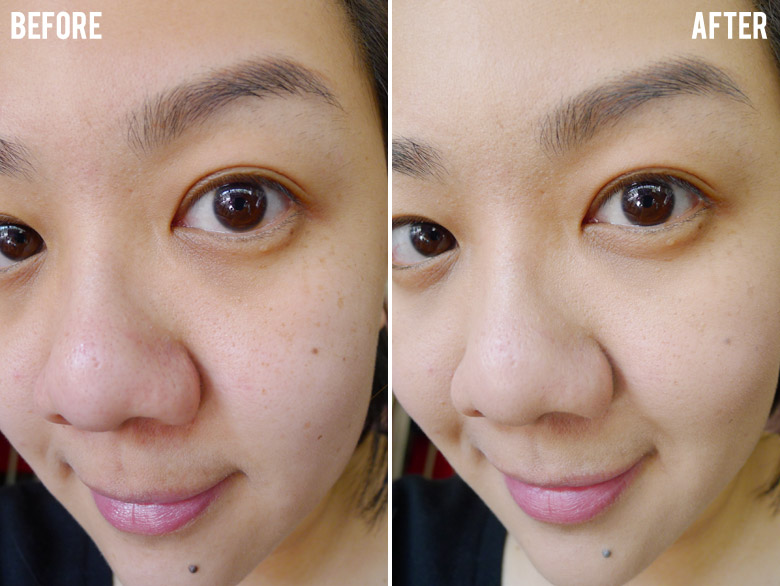 Napoleon Perdis Stroke of Genius Liquid Cashmere Foundation Before and After