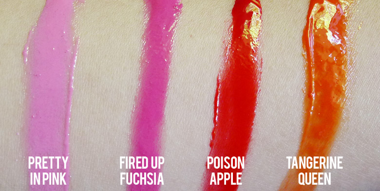 Face of Australia Lip Paint Super Intense Colours Swatches