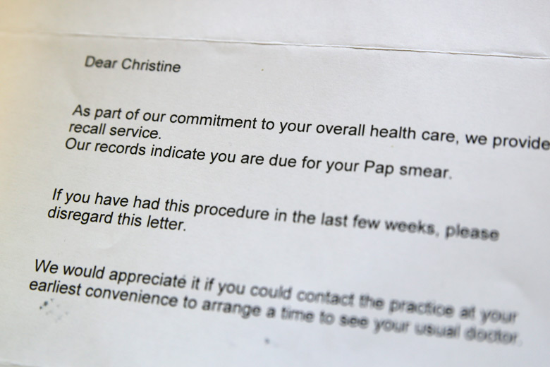 Pap Smear Reminder Letter