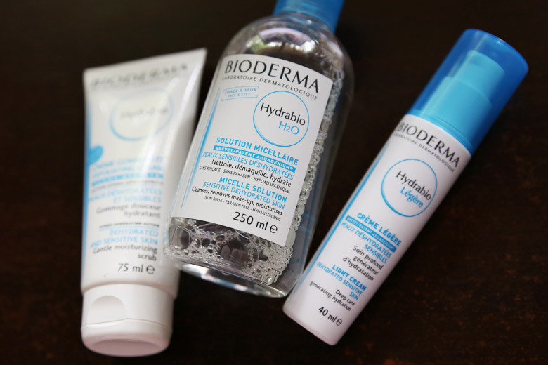 Bioderma Hydrabio Exfoliating Cream, Hydrabio H2O and Hydrabio Light Cream