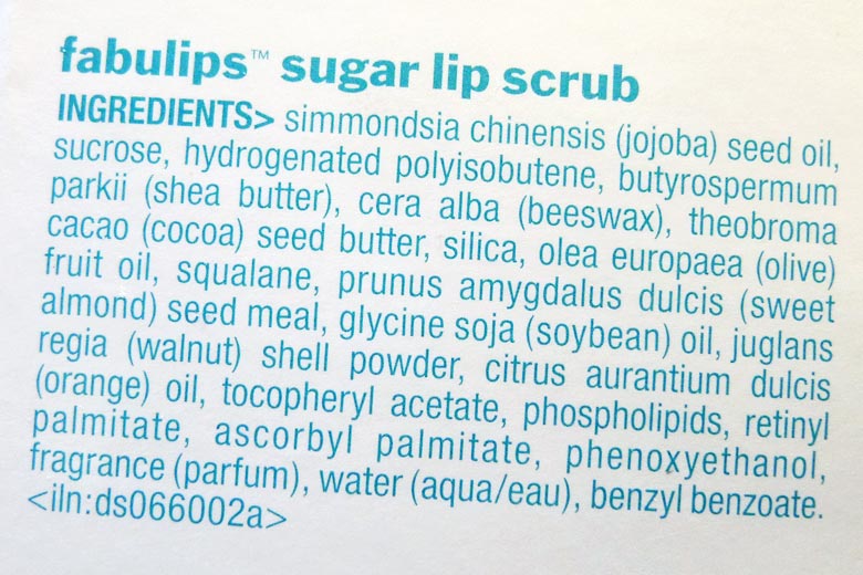 Bliss Fabulips Sugar Lip Scrub Ingredients