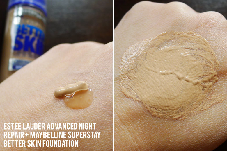 Mixing Maybelline Superstay Better Skin Foundation With Estee Lauder's Advanced Night Repair