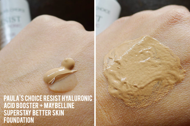 Mixing Maybelline Superstay Better Skin Foundation With Paula's Choice Resist Hyaluronic Acid Booster