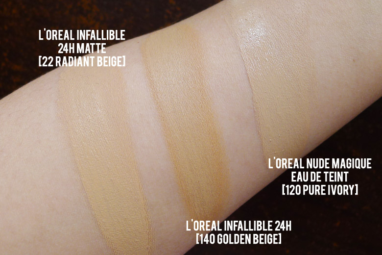 L'Oreal Infallible 24H Matte Foundation Swatches | Beautyholics Anonymous