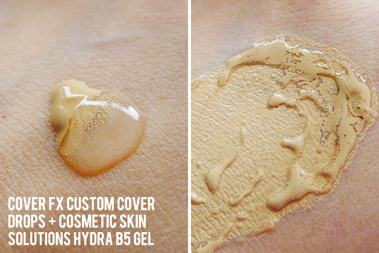 Cover FX Custom Cover Drops in G30 Mixed With Cosmetic Skin Solutions Hydra B5 Gel | Beautyholics Anonymous