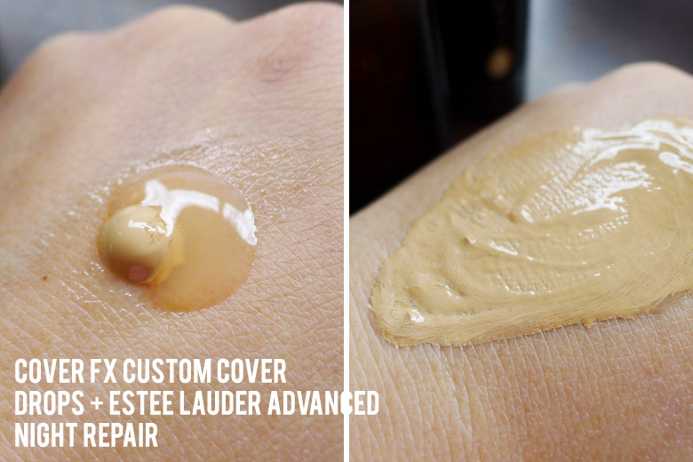 Cover FX Custom Cover Drops in G30 Mixed With Este Lauder Advanced Night Repair | Beautyholics Anonymous