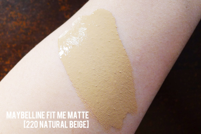 Maybelline Fit Me Matte Foundation Swatch